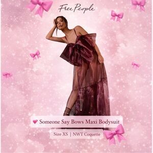 Free People Someone Say Bows Maxi Bodysuit 💕 | Size XS | NWT Coquette🎀